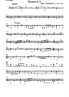 Соната для двух скрипок, двух альтов, фагота и клавесина: Партия клавесина by Иоганн Вильгельм Фуршхайм