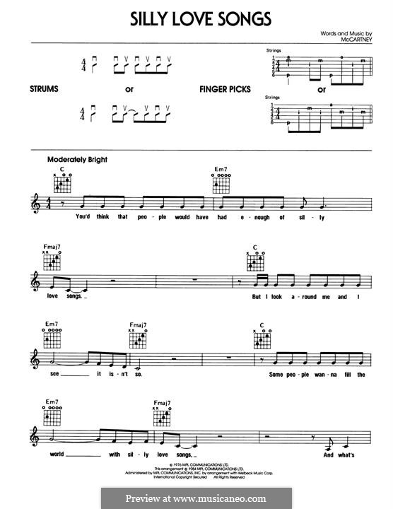 Silly Love Songs (Wings): Для гитары by Linda McCartney, Paul McCartney