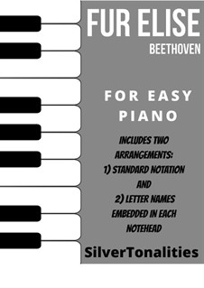 К Элизе, для фортепиано, WoO 59: Easiest piano sheet music combo by Людвиг ван Бетховен