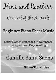 Куры и петухи: For beginner piano by Камиль Сен-Санс