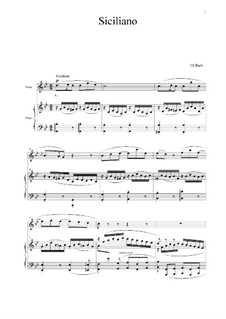 Соната для флейты и клавесина No.2 ми-бемоль мажор, BWV 1031: Siciliano. Version for voice and piano by Иоганн Себастьян Бах