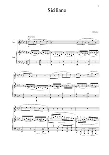 Соната для флейты и клавесина No.2 ми-бемоль мажор, BWV 1031: Siciliano. Для голоса и фортепиано by Иоганн Себастьян Бах