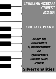 Сельская честь: Intermezzo, for easy piano sheet music combo by Пьетро Масканьи