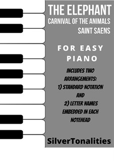 Слон: For easy piano sheet music combo by Камиль Сен-Санс