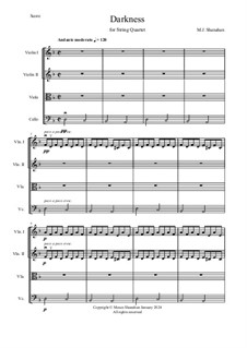 Тьма: For easy string quartet by M.J. Shanahan