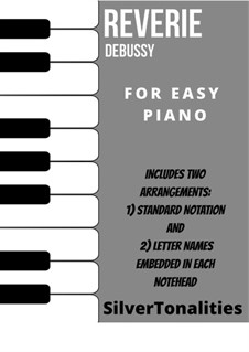 Rêverie, L.68: For easy piano sheet music combo by Клод Дебюсси