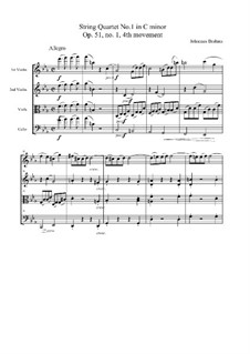 Струнный квартет No.1 до минор, Op.51: Часть IV by Иоганнес Брамс