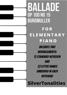 No.15 Баллада: For elementary piano sheet music combo by Иоганн Фридрих Бургмюллер