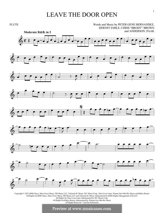 Leave The Door Open (Silk Sonic): Для флейты by Bruno Mars