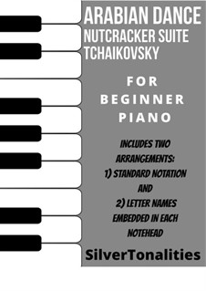 No.5 Арабский танец: For beginner Piano Sheet Music Combo by Петр Чайковский