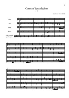 Canzon Terzadecima: Партитура by Джироламо Фрескобальди