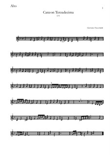 Canzon Terzadecima: Alto by Джироламо Фрескобальди