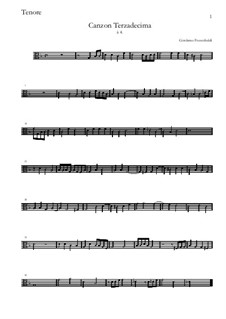 Canzon Terzadecima: Tenore by Джироламо Фрескобальди