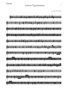 Canzon Vigesimanona: Tenore by Джироламо Фрескобальди