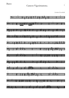 Canzon Vigesimanona: Basso by Джироламо Фрескобальди