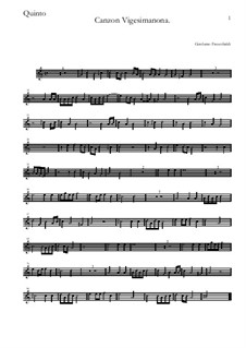 Canzon Vigesimanona: Quinto by Джироламо Фрескобальди
