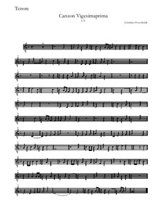 Canzon Vigesimanona: Tenore by Джироламо Фрескобальди