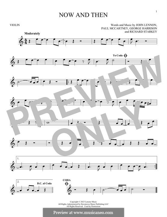 Now And Then (The Beatles): Для скрипки by George Harrison, John Lennon, Paul McCartney, Ringo Starr