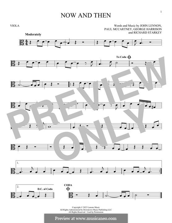 Now And Then (The Beatles): For viola by George Harrison, John Lennon, Paul McCartney, Ringo Starr