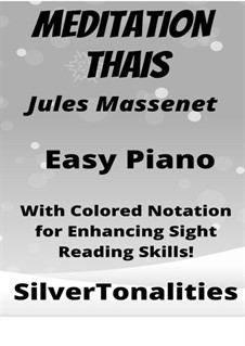 Размышление: For easiest piano sheet music with colored notation by Жюль Массне