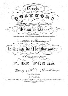 Два квартета для двух гитар (или гитары и альта), скрипки и виолончели, Op.19: Квартет No.2 ми мажор by François de Fossa