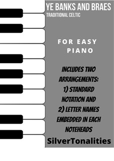 Ye Banks and Braes: For easy piano sheet music combo by folklore