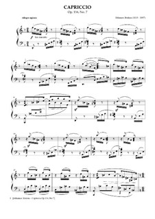 Семь фантазий, Op.116: No.7 Каприччио ре минор by Иоганнес Брамс