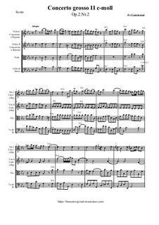 Шесть концертов для струнных и бассо континуо, Op.2: Concerto Grosso No.2 c-moll by Франческо Джеминиани