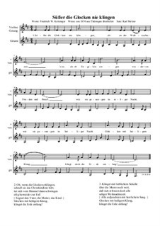 Süsser die Glocken nie klingen: For violin (or voice and guitar) by folklore
