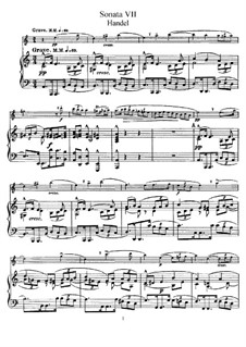 Соната для флейты и клавесина ля минор, HWV 362 Op.1 No.4: Партитура by Георг Фридрих Гендель
