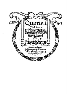 Фортепианный квартет соль мажор, Op.35: Фортепианный квартет соль мажор by Фридрих Зейц