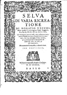 Selva di varia ricreatione: Basso part by Орацио Векки