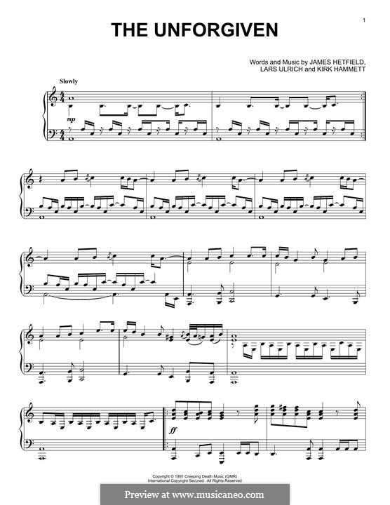 The Unforgiven (Metallica): Для фортепиано by James Hetfield, Kirk Hammett, Lars Ulrich