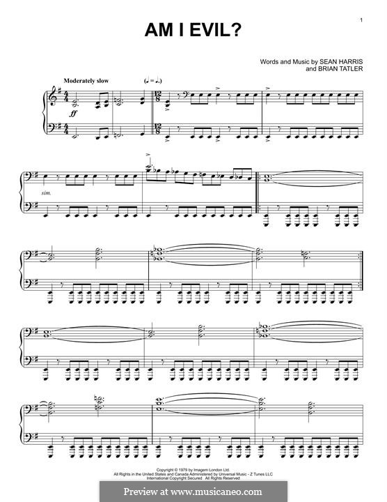 Am I Evil? (Metallica): Для фортепиано by Brian Tatler, Sean Lindon Harris