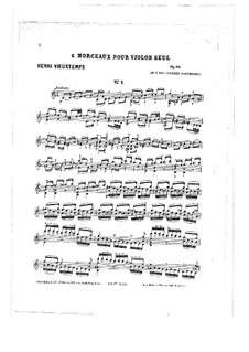 Шесть пьес для скрипки , Op.55: Шесть пьес для скрипки by Анри Вьетан