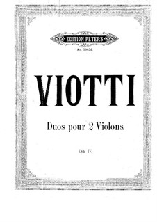 Шесть концертных дуэта для двух скрипок, WIV 1-6: Дуэты No.1-3 – партии by Джованни Баттиста Виотти