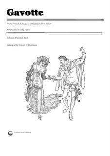 Сюита No.5 соль мажор, BWV 816: Gavotte, for piano by Иоганн Себастьян Бах