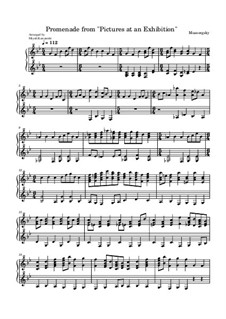 Прогулка I: For toy piano by Модест Мусоргский