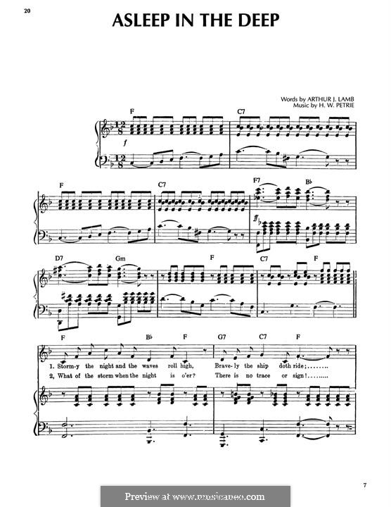 Asleep in the Deep: Для голоса и фортепиано (или гитары) by Henry W. Petrie