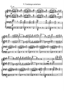 Испанское каприччио, Op.34: Movement V, for piano four hands by Николай Римский-Корсаков