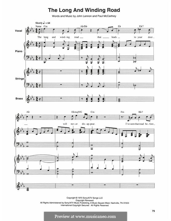 The Long and Winding Road (The Beatles): Для голоса и фортепиано by John Lennon, Paul McCartney