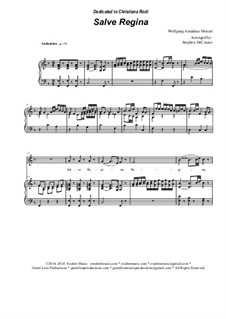 Концерт для флейты, арфы и орекстра до мажор, K.299: Salve Regina (Medium Vocal solo) by Вольфганг Амадей Моцарт