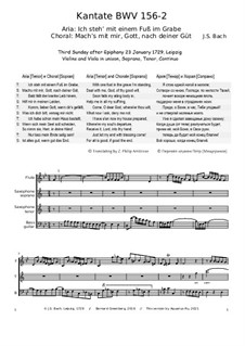 Ich steh mit einem Fuss im Grabe, BWV 156: Переложение для флейты, дуэта саксофонов и бас-гитары by Иоганн Себастьян Бах