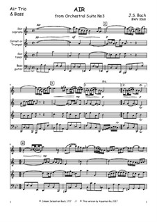 Ария: Version for quartet by Иоганн Себастьян Бах