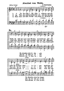 Шесть песен, Op.59: No.3 Прощание с лесом by Феликс Мендельсон-Бартольди
