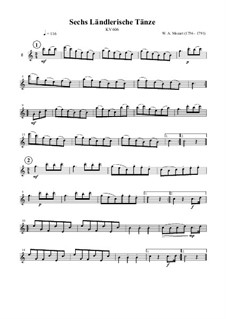 Шесть немецких танцев, K.606: For flute, clarinet and bassoon by Вольфганг Амадей Моцарт