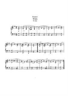 Вальс соль мажор, D.844: Для фортепиано by Франц Шуберт