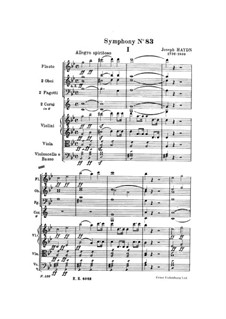 Симфония No.83 соль минор 'Курица', Hob.I/83: Партитура by Йозеф Гайдн