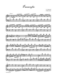 Пассакалия на тему из сюиты Г. Генделя для клавесина: Easy arrangement for piano by Юхан Хальворсен