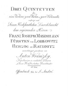 Три струнных квинтета, Op.8: Партии by Антон Враницкий